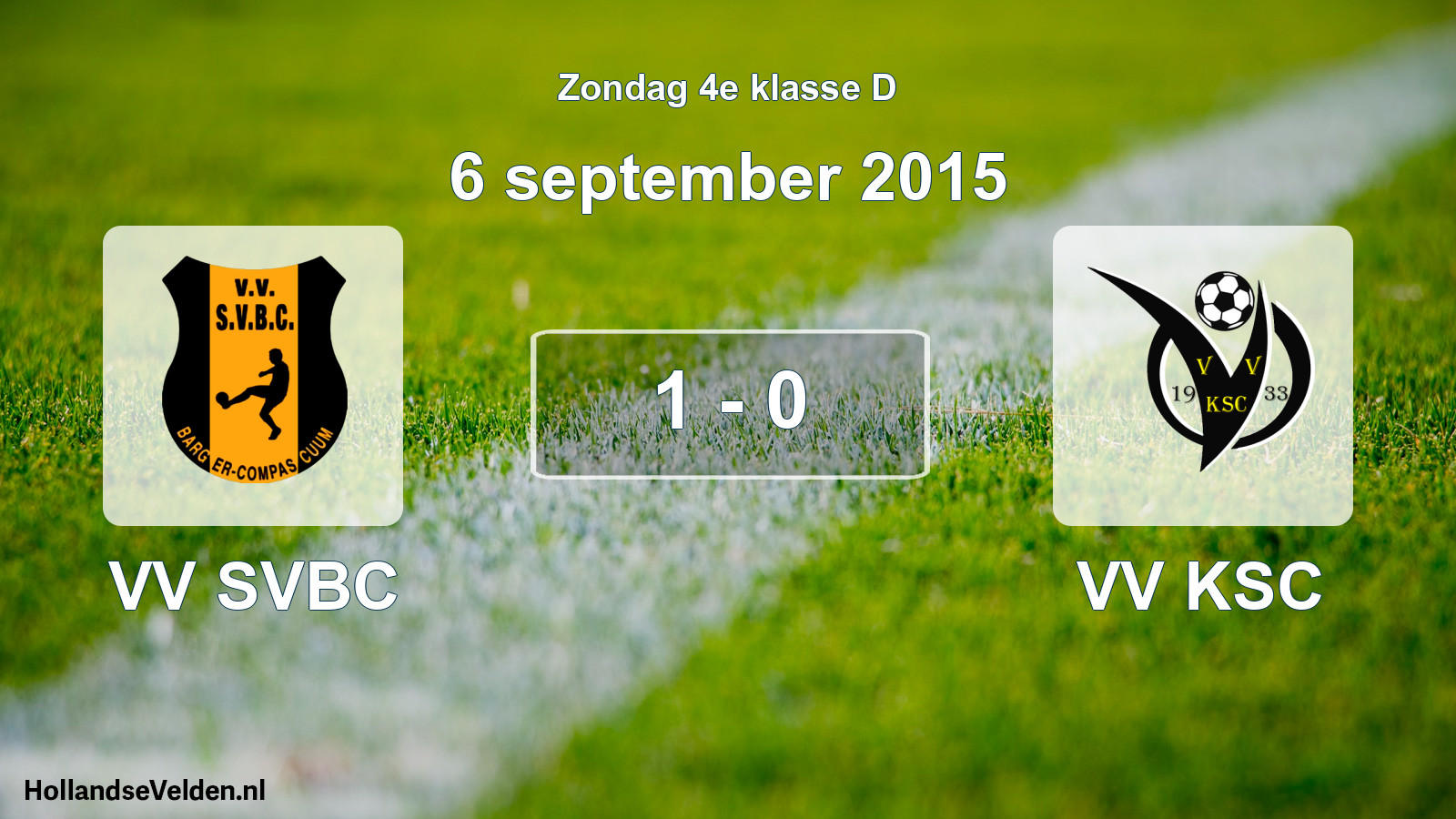 Total number of matches played: VV SVBC - VV KSC 1 - 0 (6 September 2015)