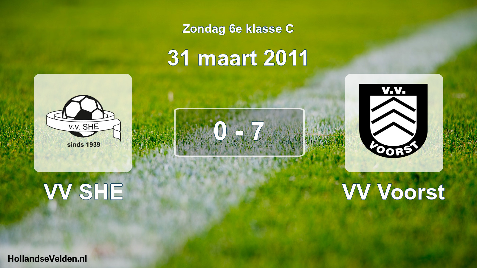 Total number of matches played: VV SHE - VV Voorst 0 - 7 (31 March 2011)