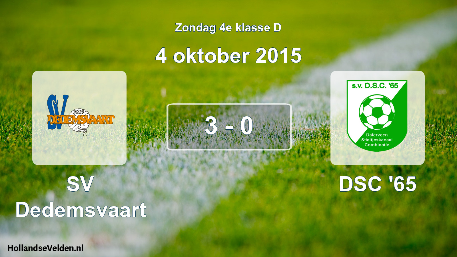 Total number of matches played: SV Dedemsvaart - DSC '65 3 - 0 (4 October 2015)