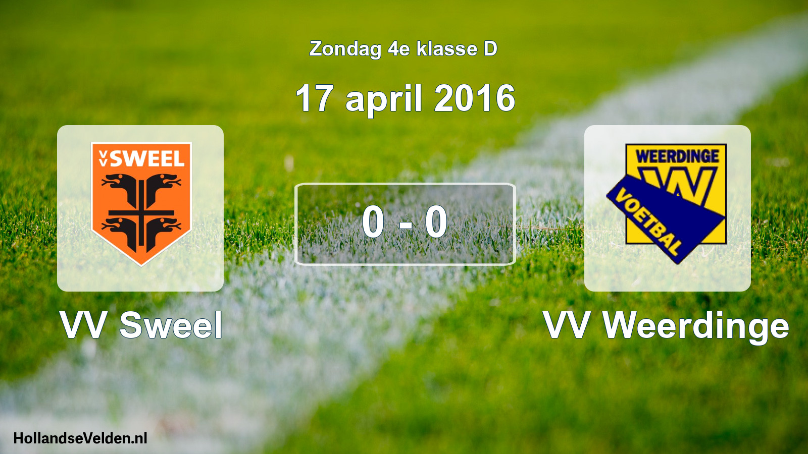 Total number of matches played: VV Sweel - VV Weerdinge 0 - 0 (17 April 2016)