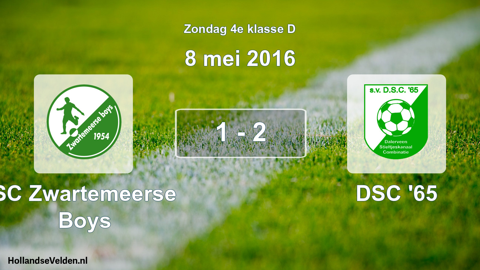 Total number of matches played: SC Zwartemeerse Boys - DSC '65 1 - 2 (8 May 2016)