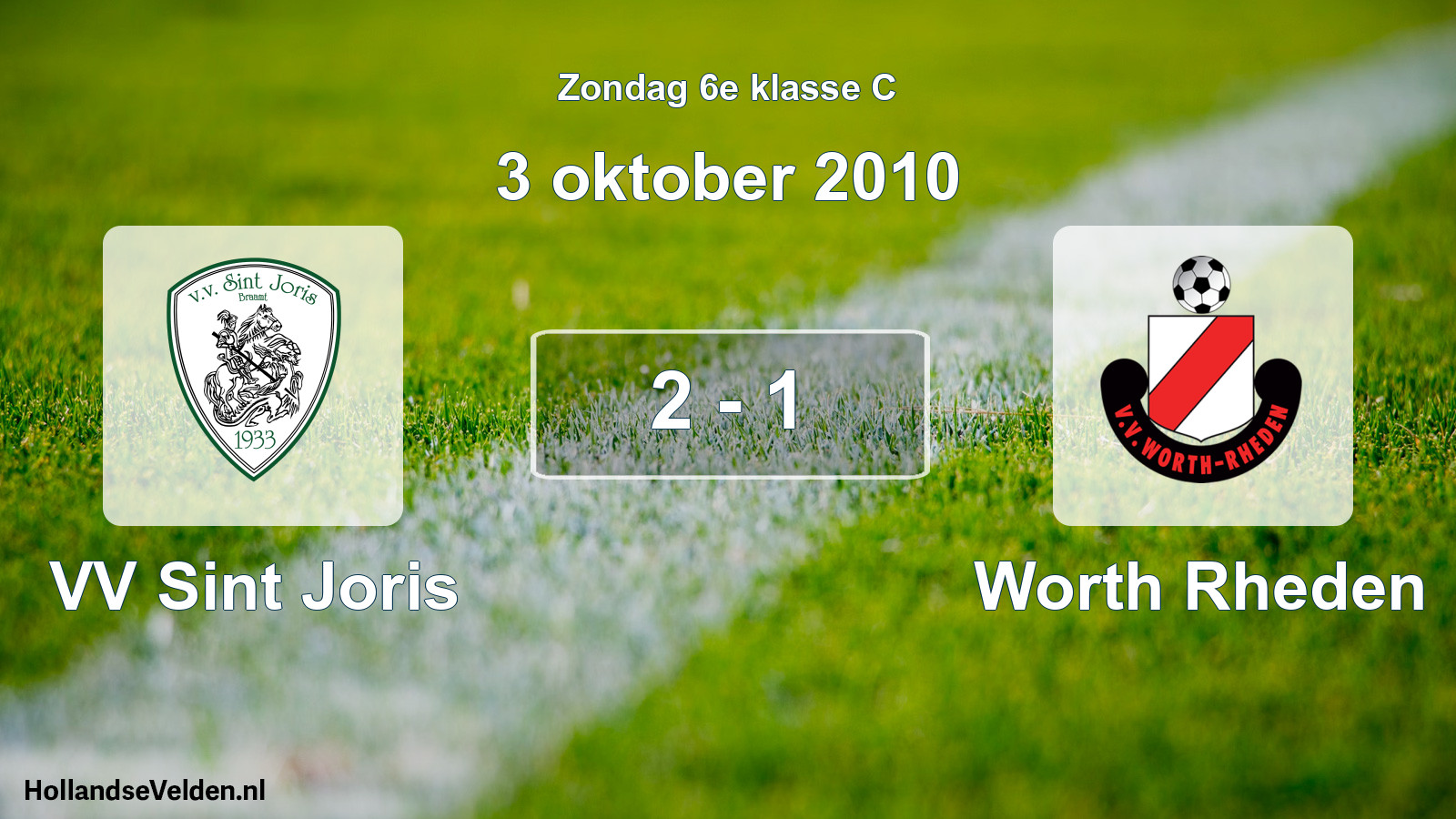 Total number of matches played: VV Sint Joris - Worth Rheden 2 - 1 (3 October 2010)