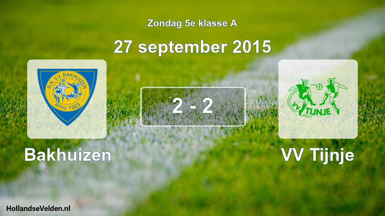 Total number of matches played: Bakhuizen - VV Tijnje 2 - 2 (27 September 2015)