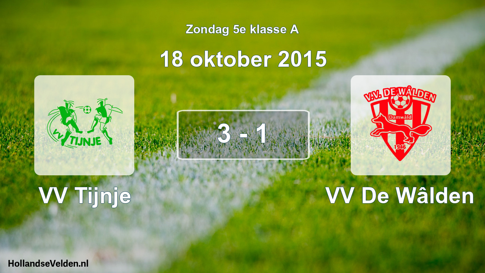 Total number of matches played: VV Tijnje - VV De Wâlden 3 - 1 (18 October 2015)