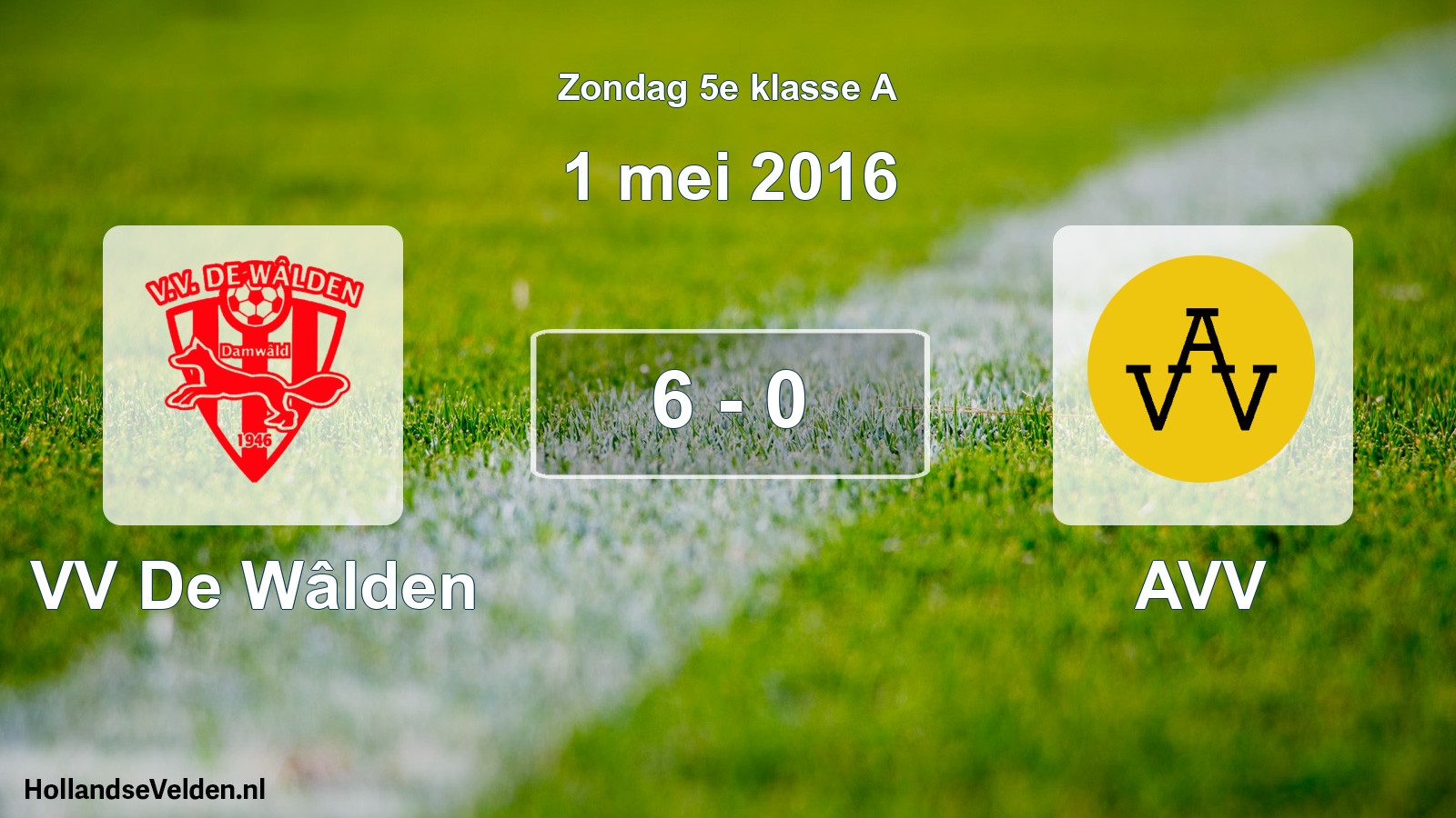 Total number of matches played: VV De Wâlden - AVV 6 - 0 (1 May 2016)