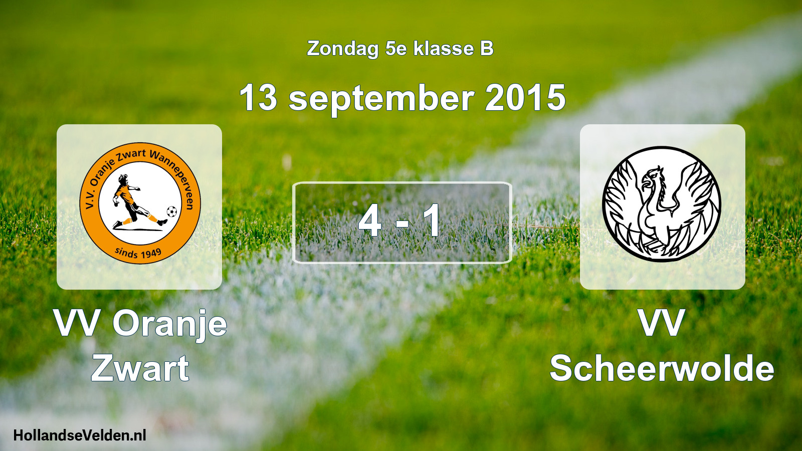 Total number of matches played: VV Oranje Zwart - VV Scheerwolde 4 - 1 (13 September 2015)