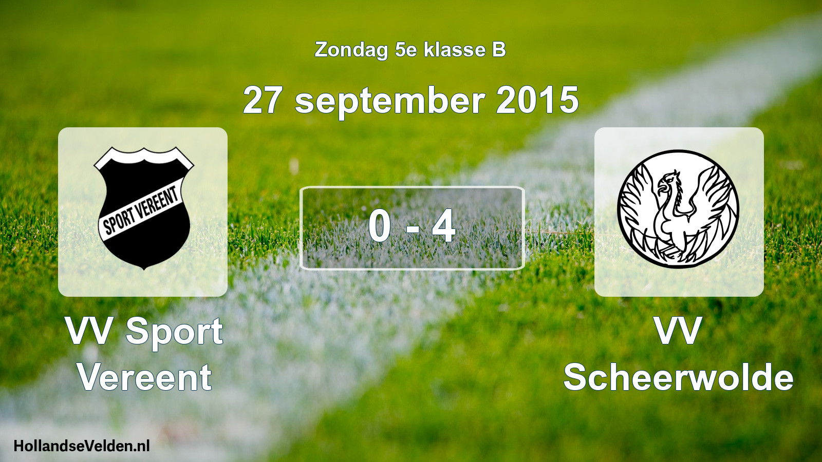 Total number of matches played: VV Sport Vereent - VV Scheerwolde 0 - 4 (27 September 2015)