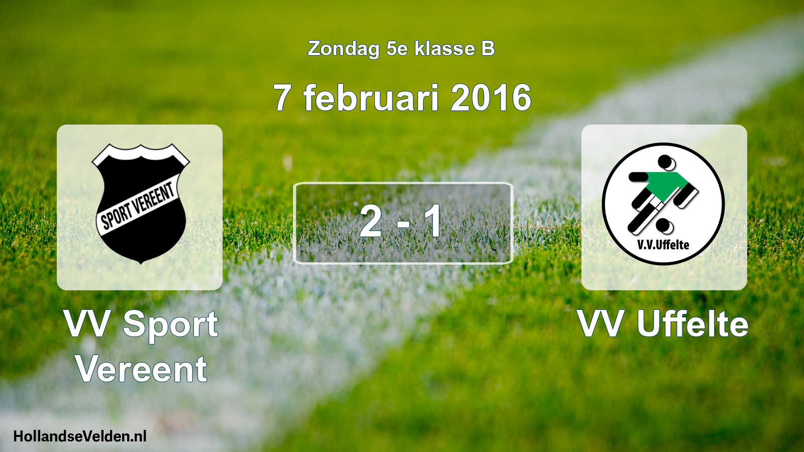Total number of matches played: VV Sport Vereent - VV Uffelte 2 - 1 (7 February 2016)