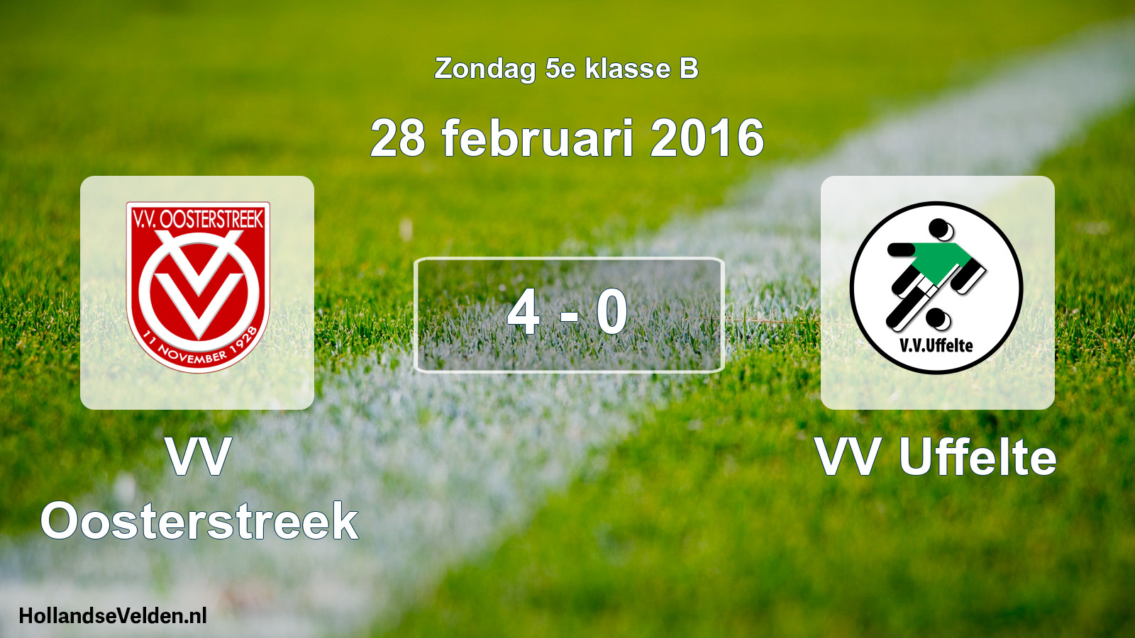 Total number of matches played: VV Oosterstreek - VV Uffelte 4 - 0 (28 February 2016)