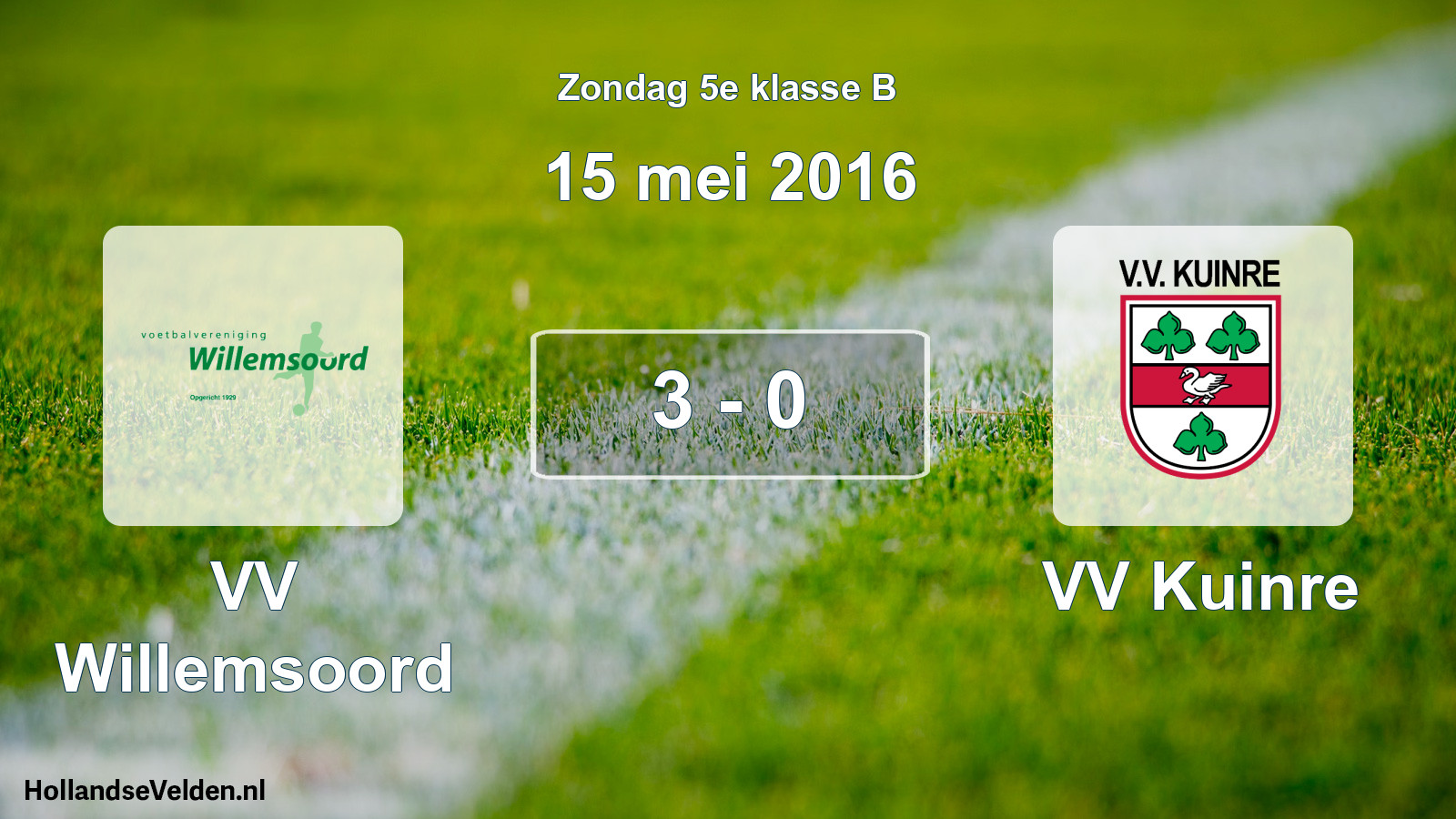 Total number of matches played: VV Willemsoord - VV Kuinre 3 - 0 (15 May 2016)