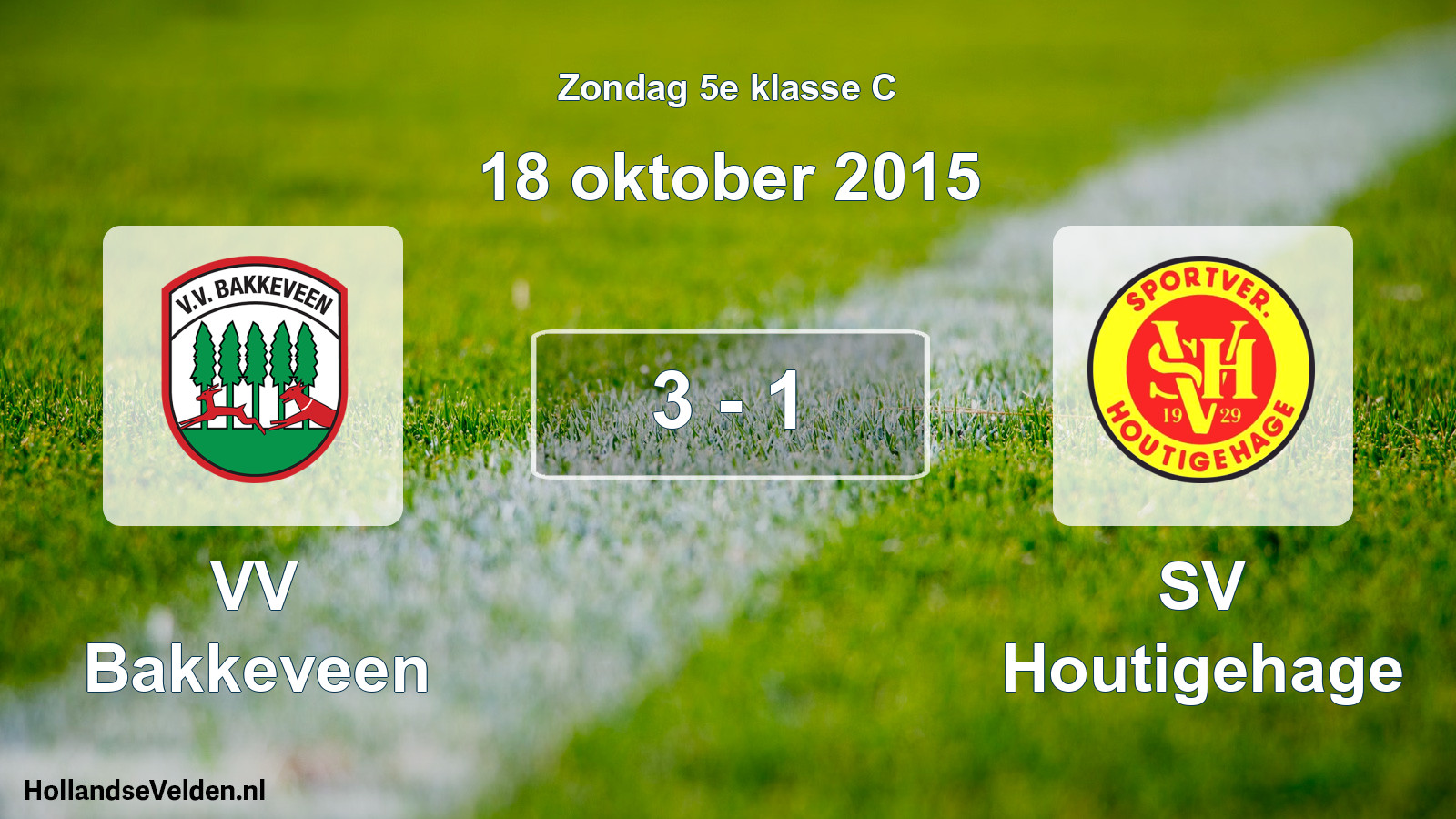 Total number of matches played: VV Bakkeveen - SV Houtigehage 3 - 1 (18 October 2015)