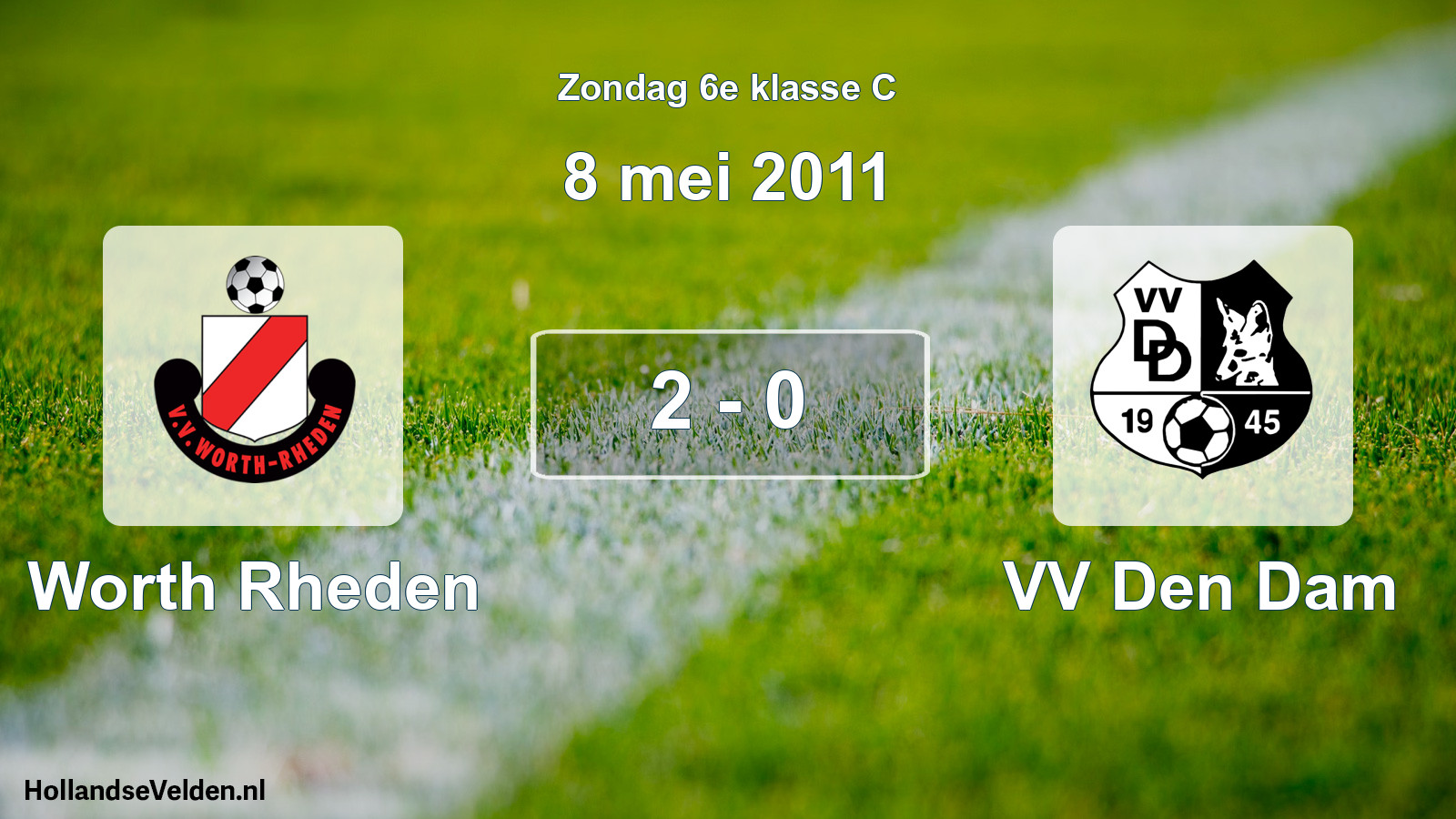 Total number of matches played: Worth Rheden - VV Den Dam 2 - 0 (8 May 2011)