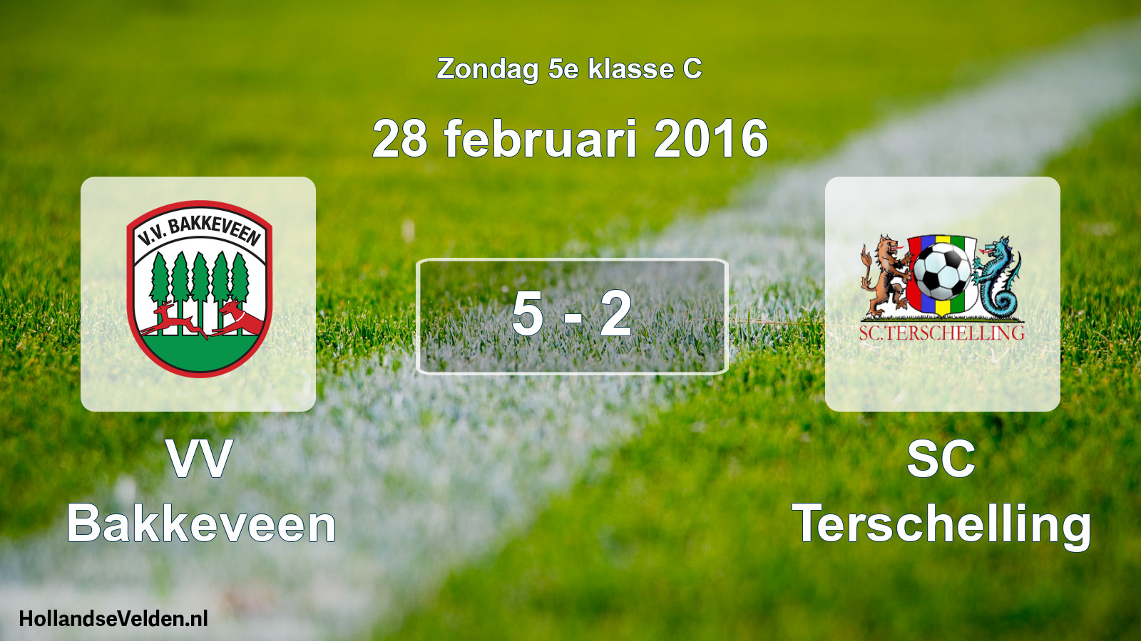Total number of matches played: VV Bakkeveen - SC Terschelling 5 - 2 (28 February 2016)
