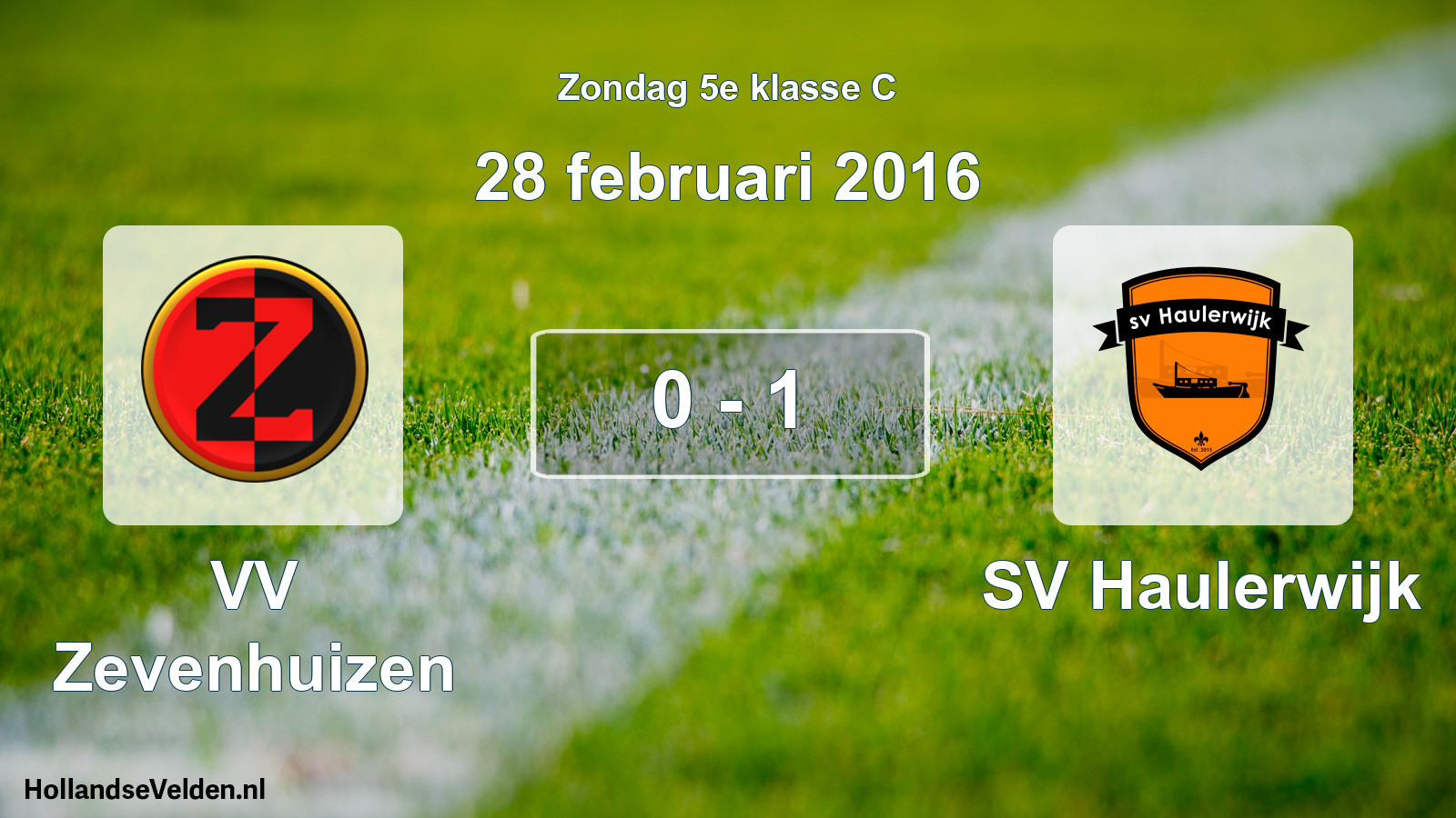 Total number of matches played: VV Zevenhuizen - SV Haulerwijk 0 - 1 (28 February 2016)