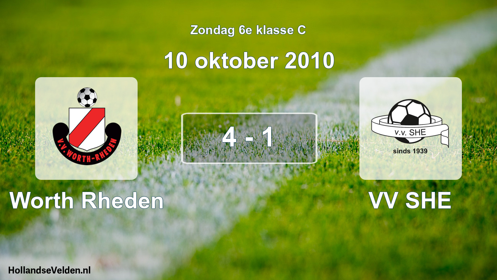 Total number of matches played: Worth Rheden - VV SHE 4 - 1 (10 October 2010)