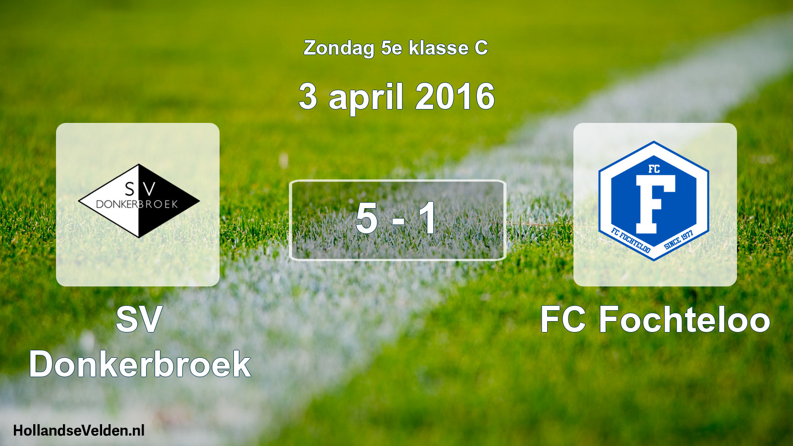 Total number of matches played: SV Donkerbroek - FC Fochteloo 5 - 1 (3 April 2016)