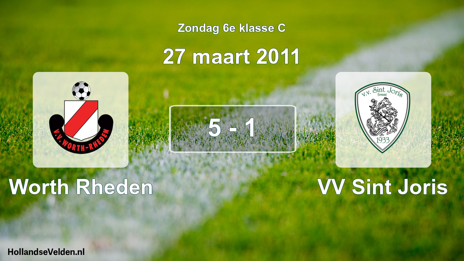 Total number of matches played: Worth Rheden - VV Sint Joris 5 - 1 (27 March 2011)