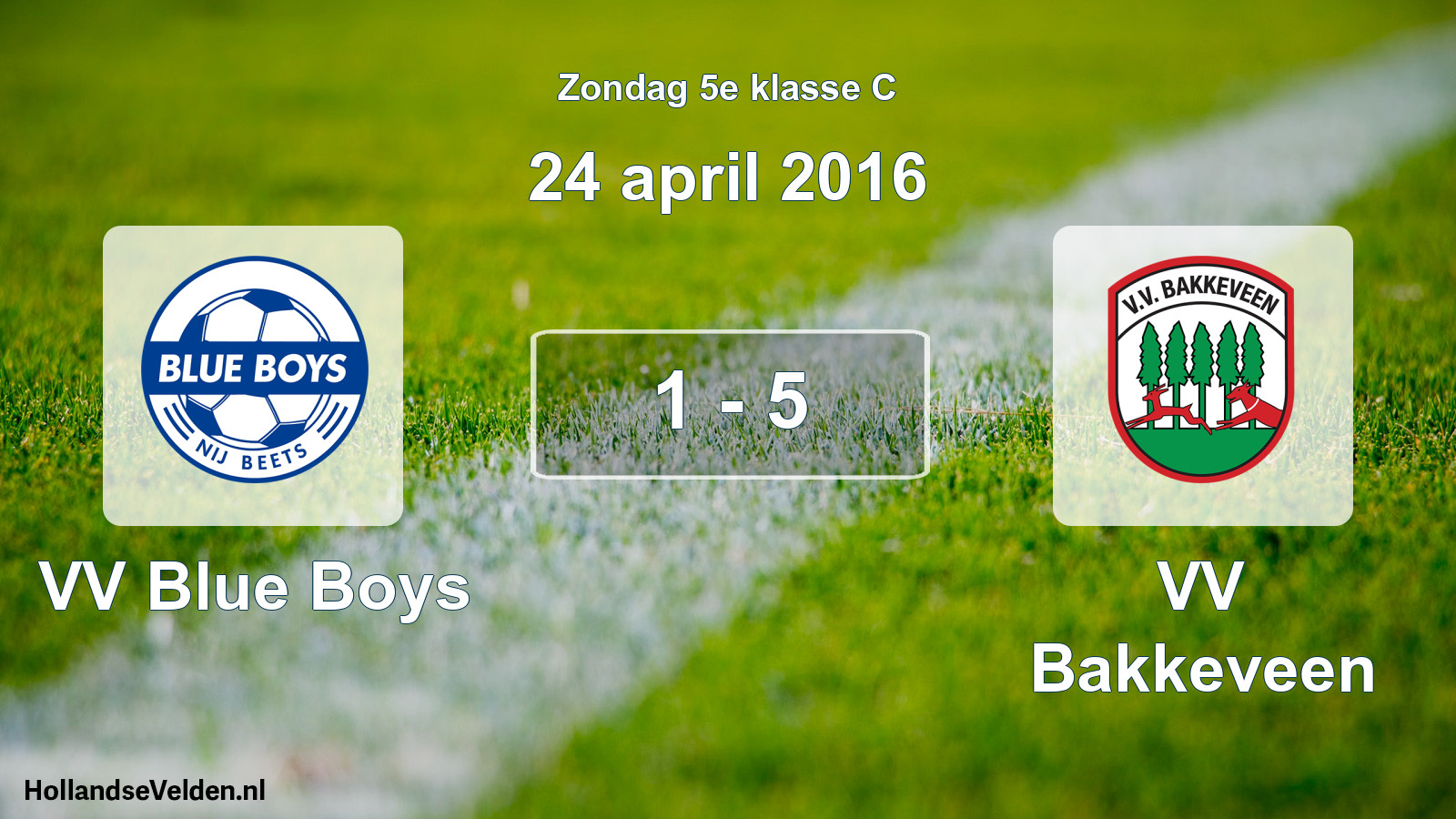 Total number of matches played: VV Blue Boys - VV Bakkeveen 1 - 5 (24 April 2016)