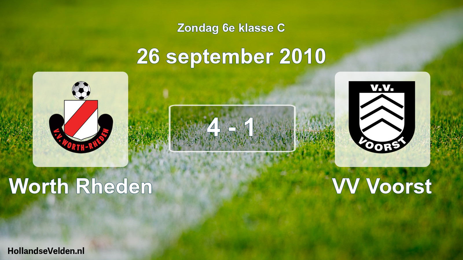 Total number of matches played: Worth Rheden - VV Voorst 4 - 1 (26 September 2010)