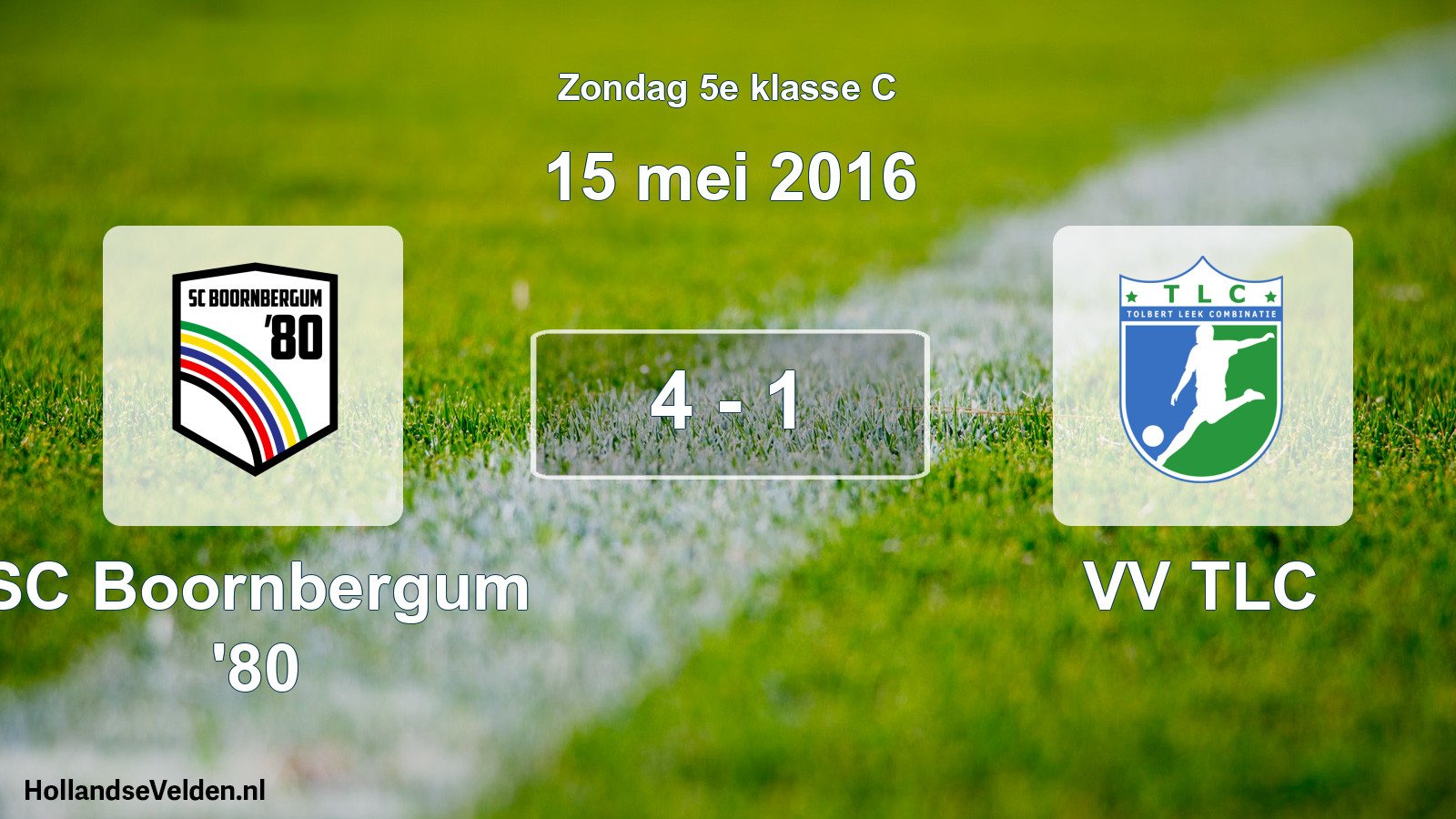 Total number of matches played: SC Boornbergum '80 - VV TLC 4 - 1 (15 May 2016)