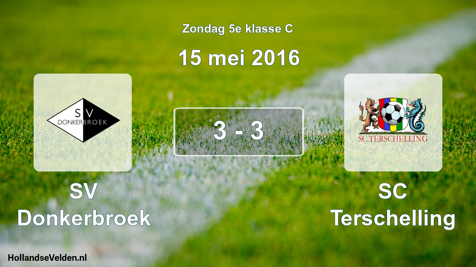 Total number of matches played: SV Donkerbroek - SC Terschelling 3 - 3 (15 May 2016)