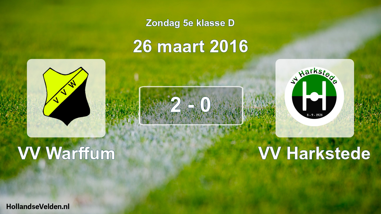 Total number of matches played: VV Warffum - VV Harkstede 2 - 0 (26 March 2016)