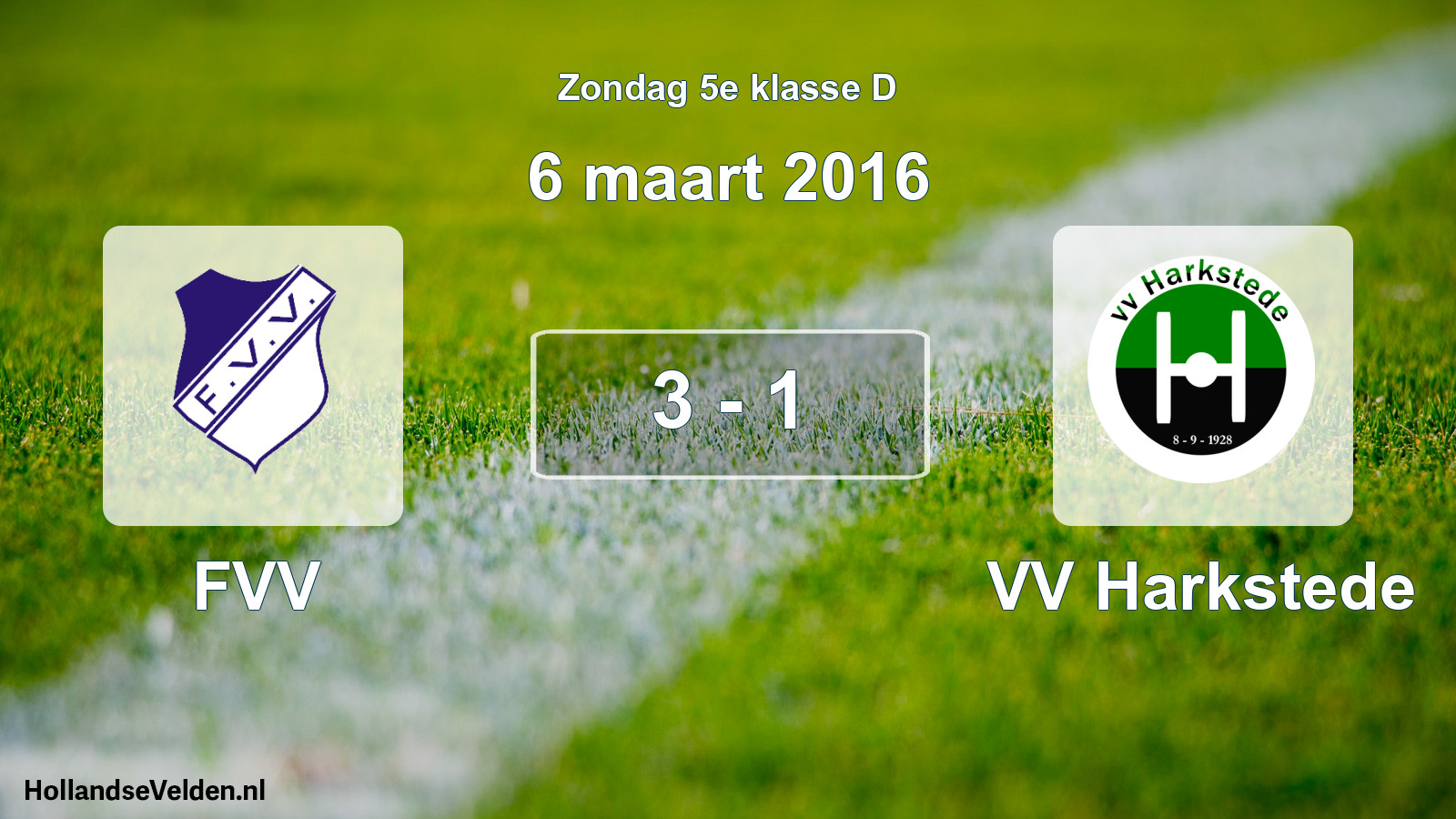 Total number of matches played: FVV - VV Harkstede 3 - 1 (6 March 2016)