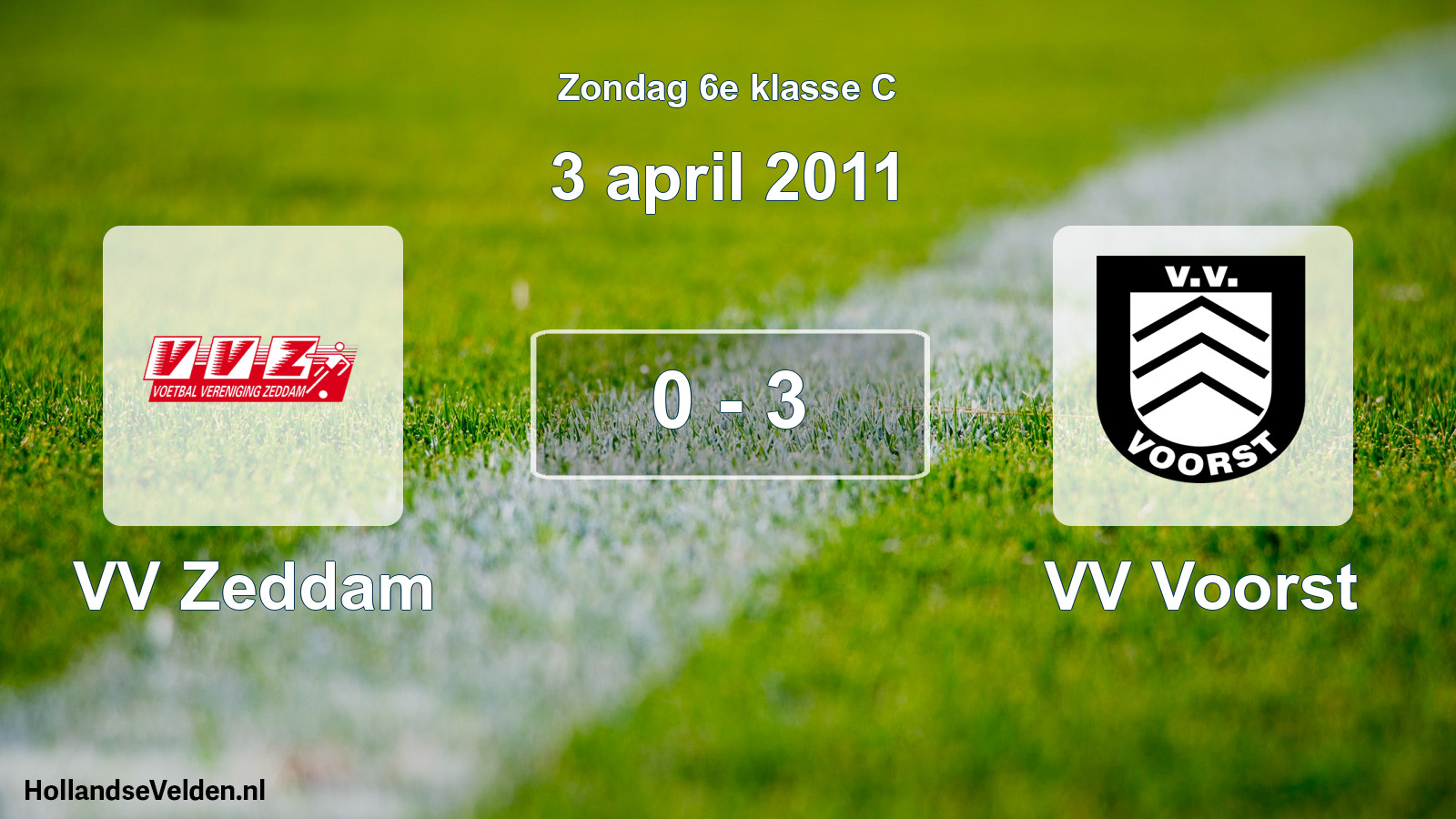 Total number of matches played: VV Zeddam - VV Voorst 0 - 3 (3 April 2011)