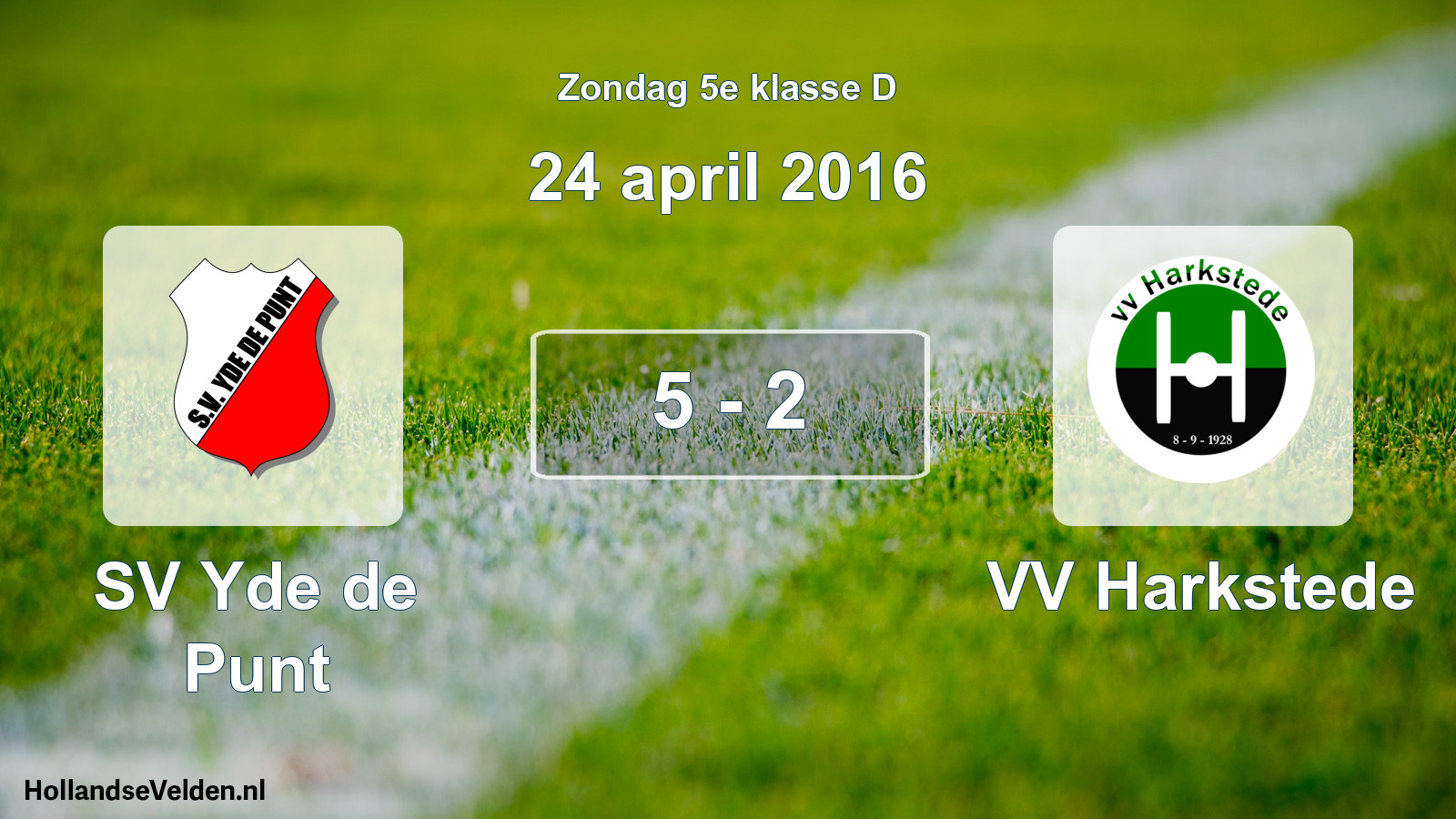 Total number of matches played: SV Yde de Punt - VV Harkstede 5 - 2 (24 April 2016)