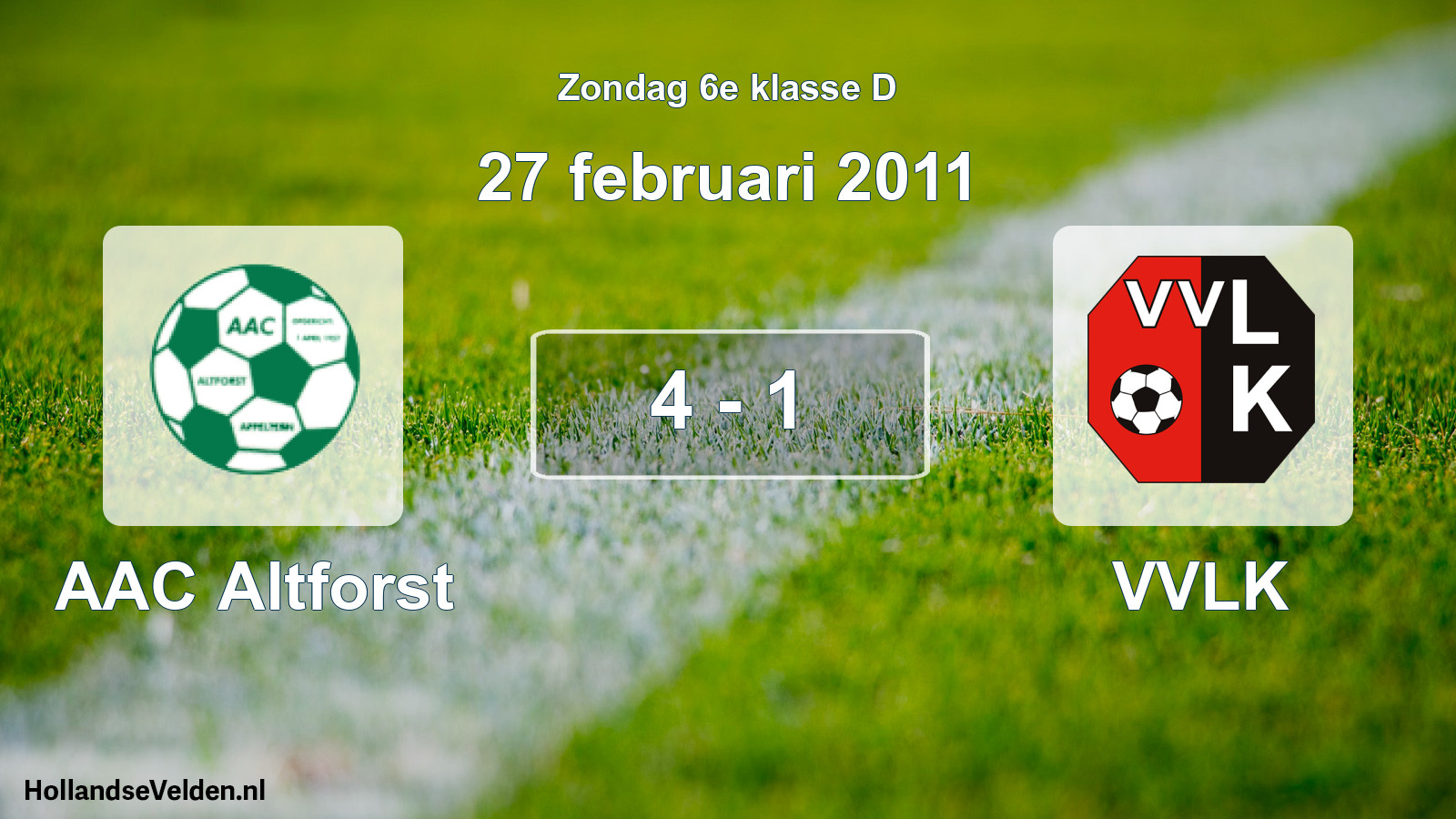 Total number of matches played: AAC Altforst - VVLK 4 - 1 (27 February 2011)
