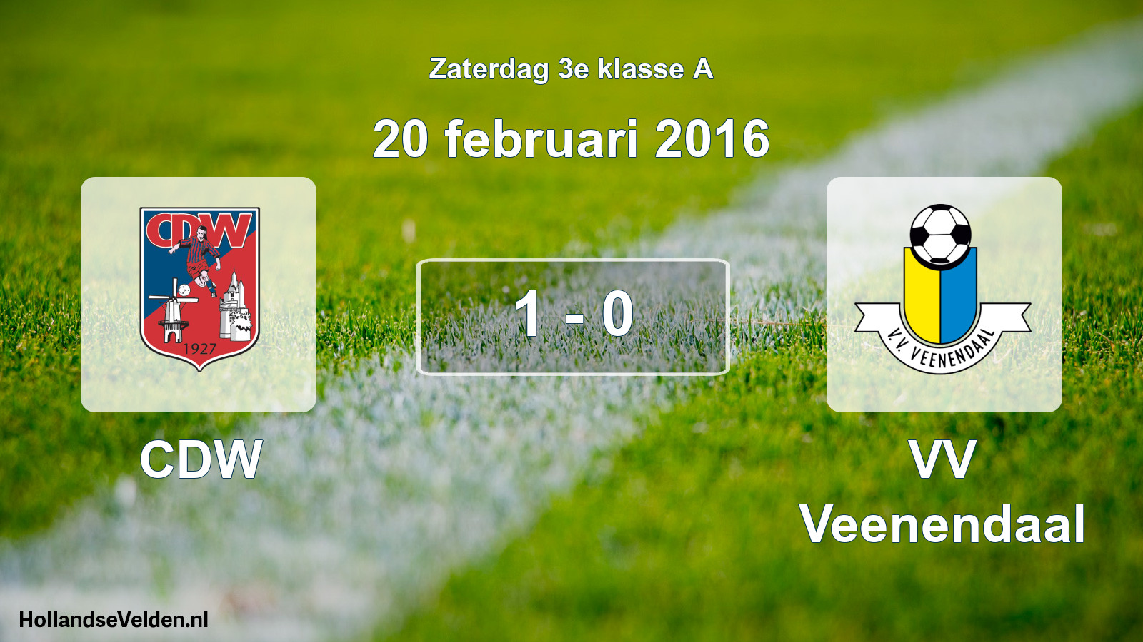 Total number of matches played: CDW - VV Veenendaal 1 - 0 (20 February 2016)