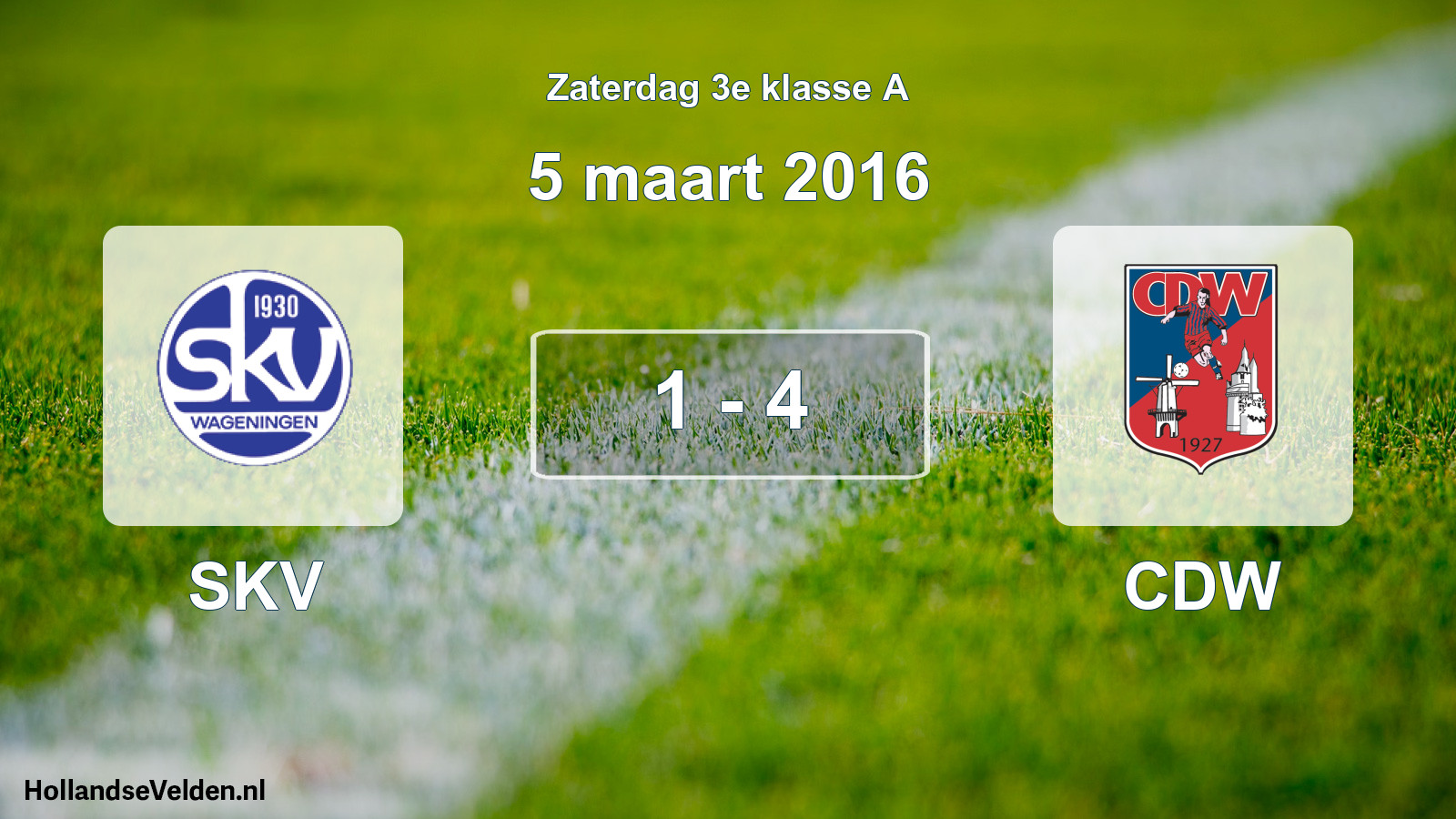 Total number of matches played: SKV - CDW 1 - 4 (5 March 2016)