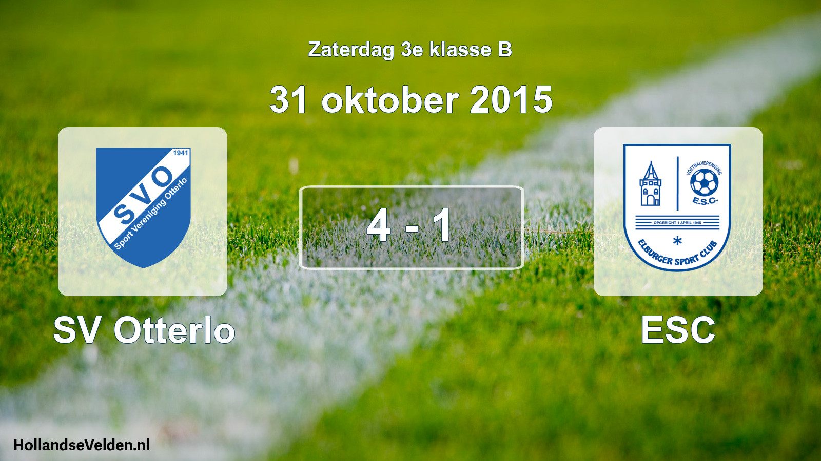 Total number of matches played: SV Otterlo - ESC 4 - 1 (31 October 2015)