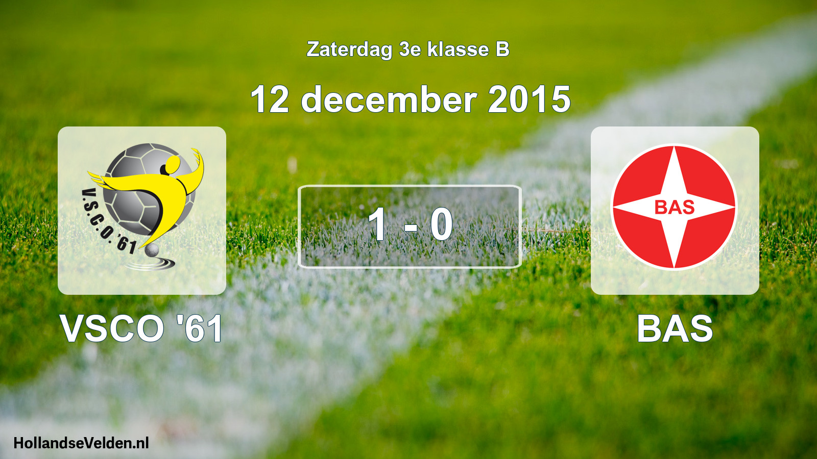 Total number of matches played: VSCO '61 - BAS 1 - 0 (12 December 2015)