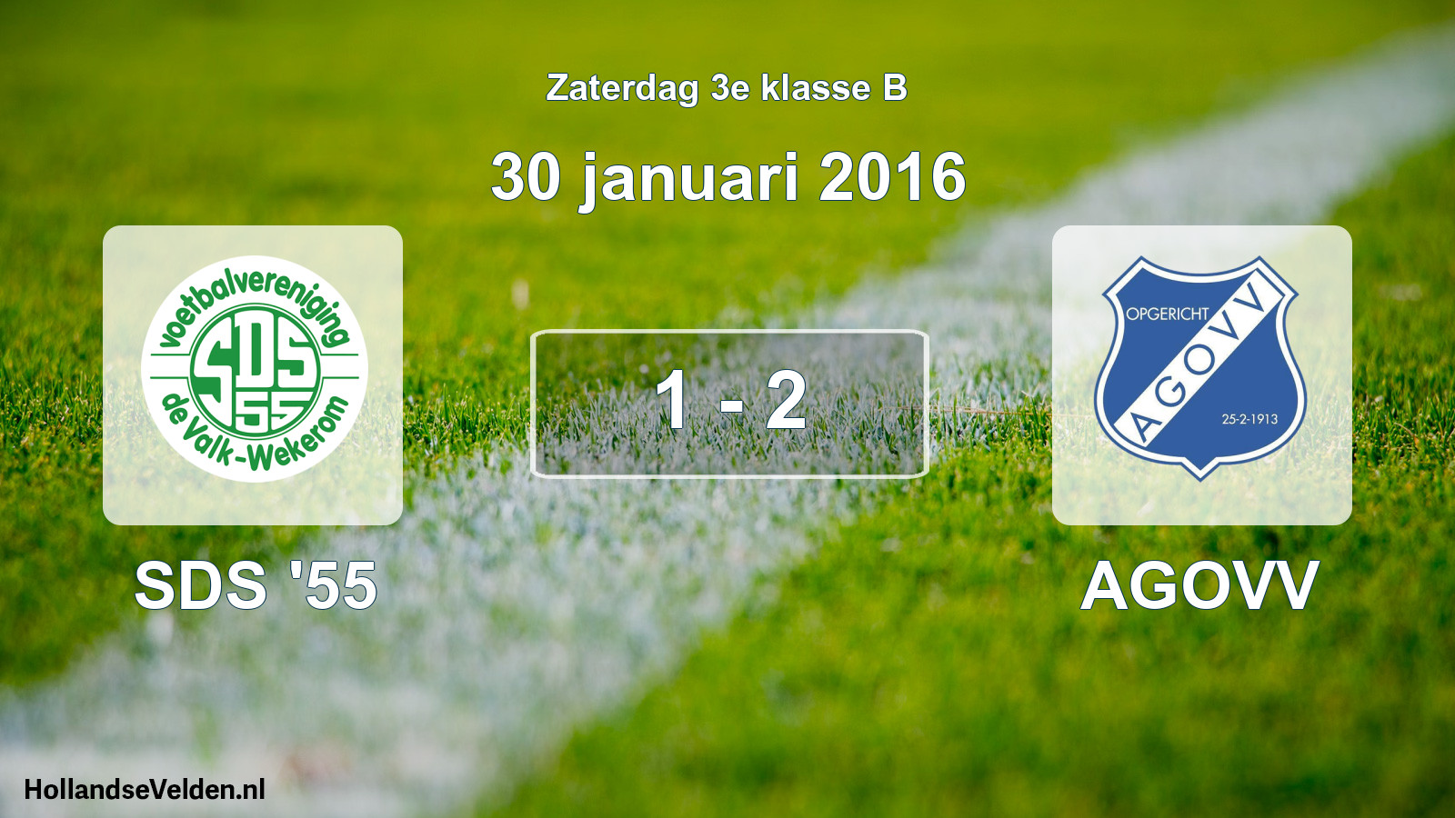 Total number of matches played: SDS '55 - AGOVV 1 - 2 (30 January 2016)