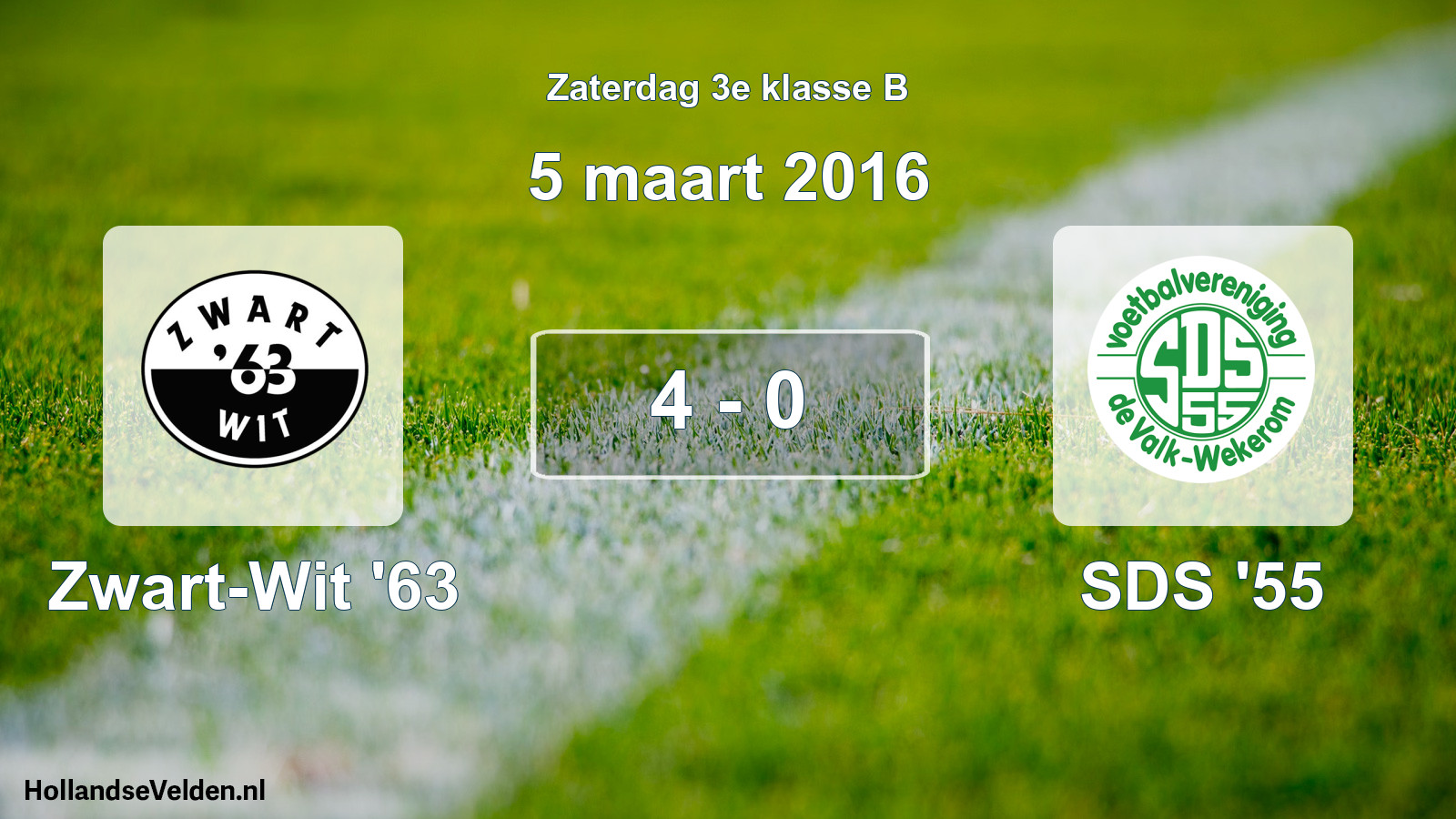 Total number of matches played: Zwart-Wit '63 - SDS '55 4 - 0 (5 March 2016)