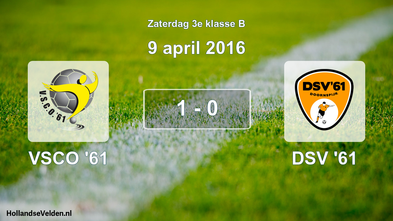 Total number of matches played: VSCO '61 - DSV '61 1 - 0 (9 April 2016)