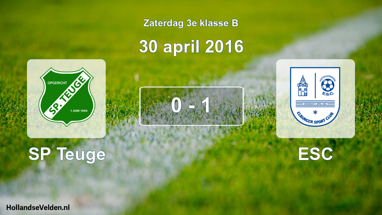 Total number of matches played: SP Teuge - ESC 0 - 1 (30 April 2016)