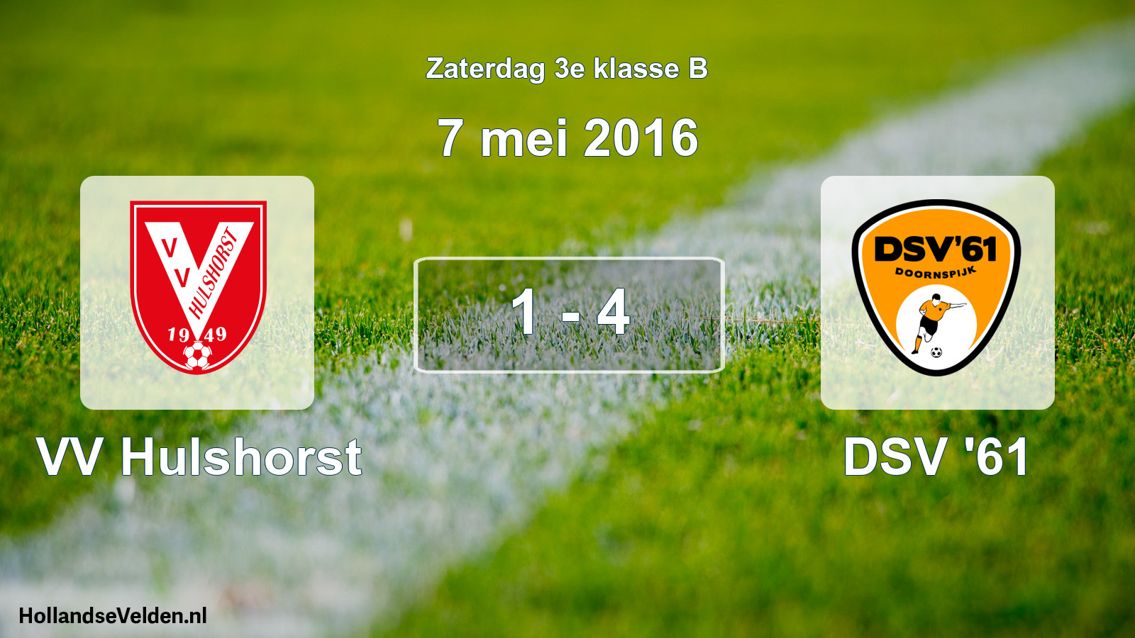 Total number of matches played: VV Hulshorst - DSV '61 1 - 4 (7 May 2016)