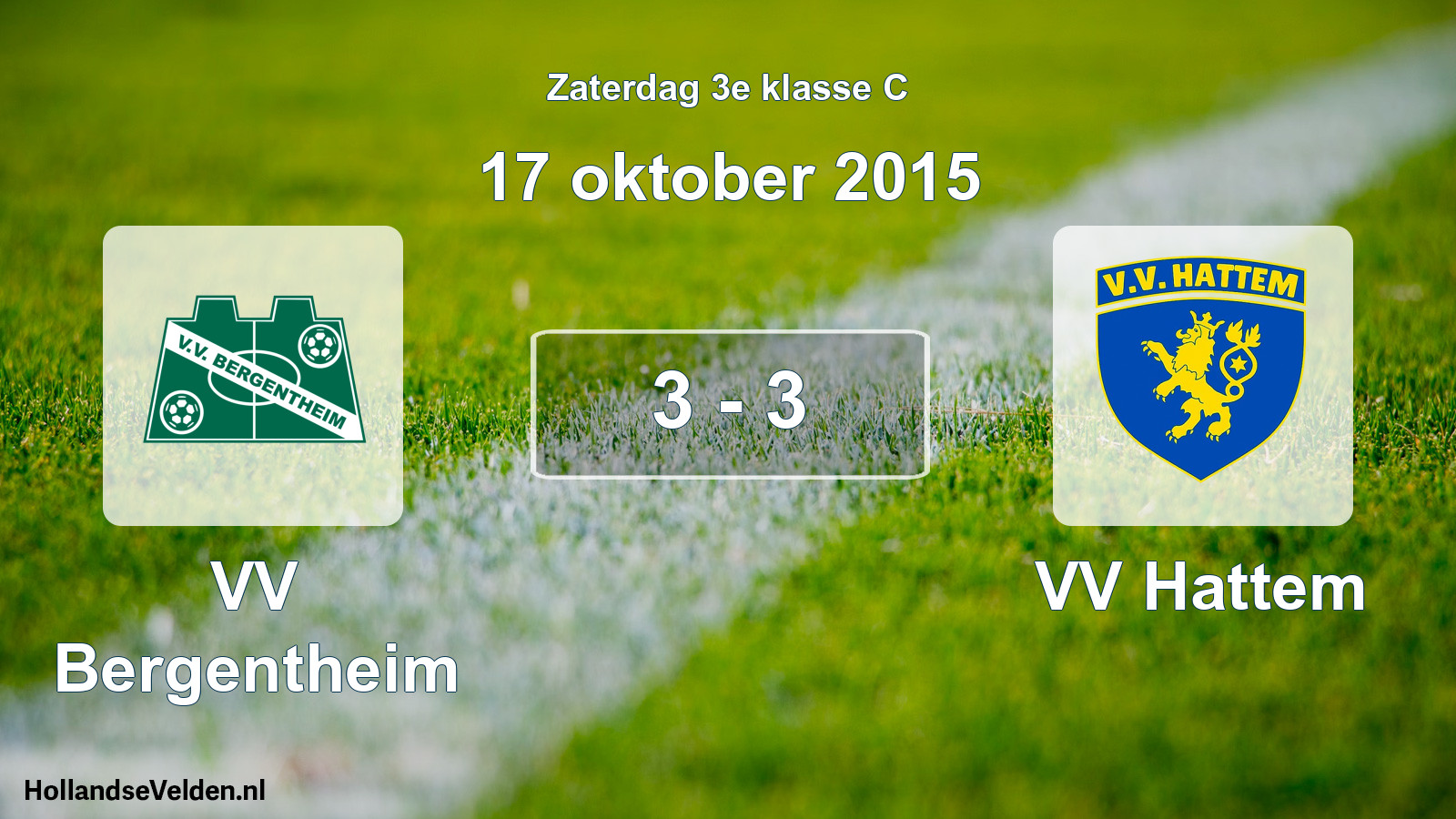 Total number of matches played: VV Bergentheim - VV Hattem 3 - 3 (17 October 2015)