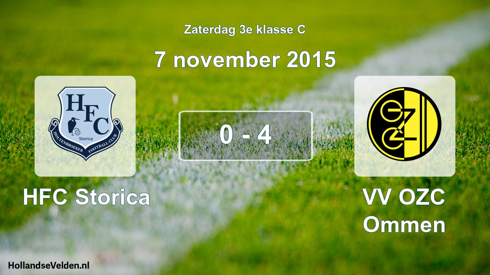 Total number of matches played: HFC Storica - VV OZC Ommen 0 - 4 (7 November 2015)