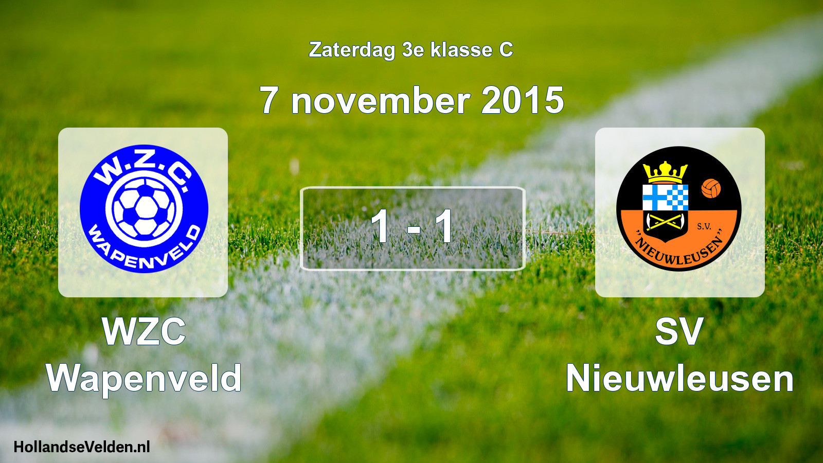 Total number of matches played: WZC Wapenveld - SV Nieuwleusen 1 - 1 (7 November 2015)