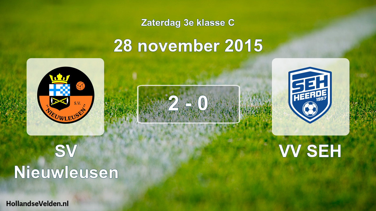 Total number of matches played: SV Nieuwleusen - VV SEH 2 - 0 (28 November 2015)