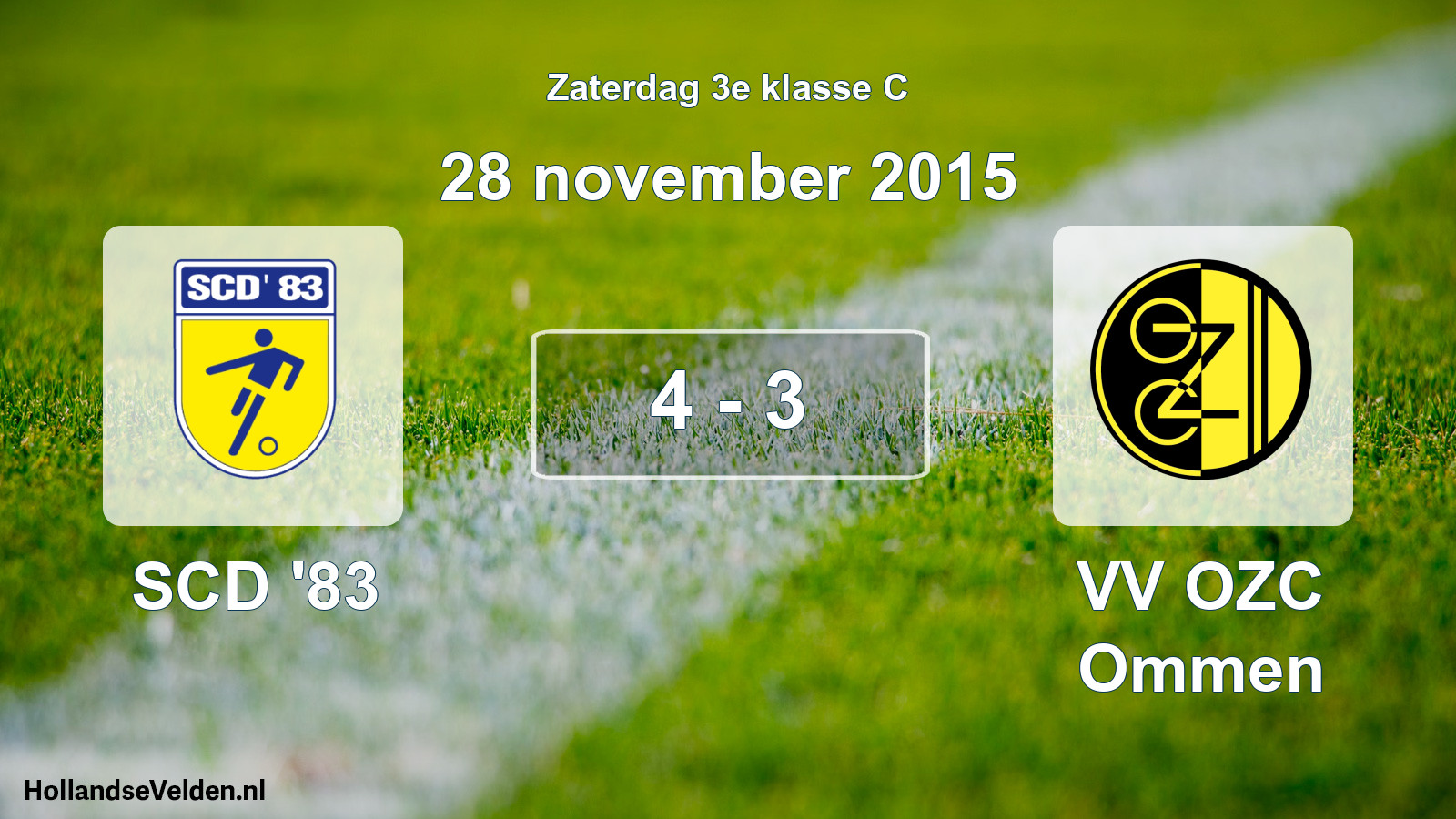 Total number of matches played: SCD '83 - VV OZC Ommen 4 - 3 (28 November 2015)