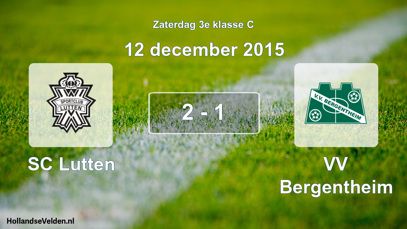 Total number of matches played: SC Lutten - VV Bergentheim 2 - 1 (12 December 2015)