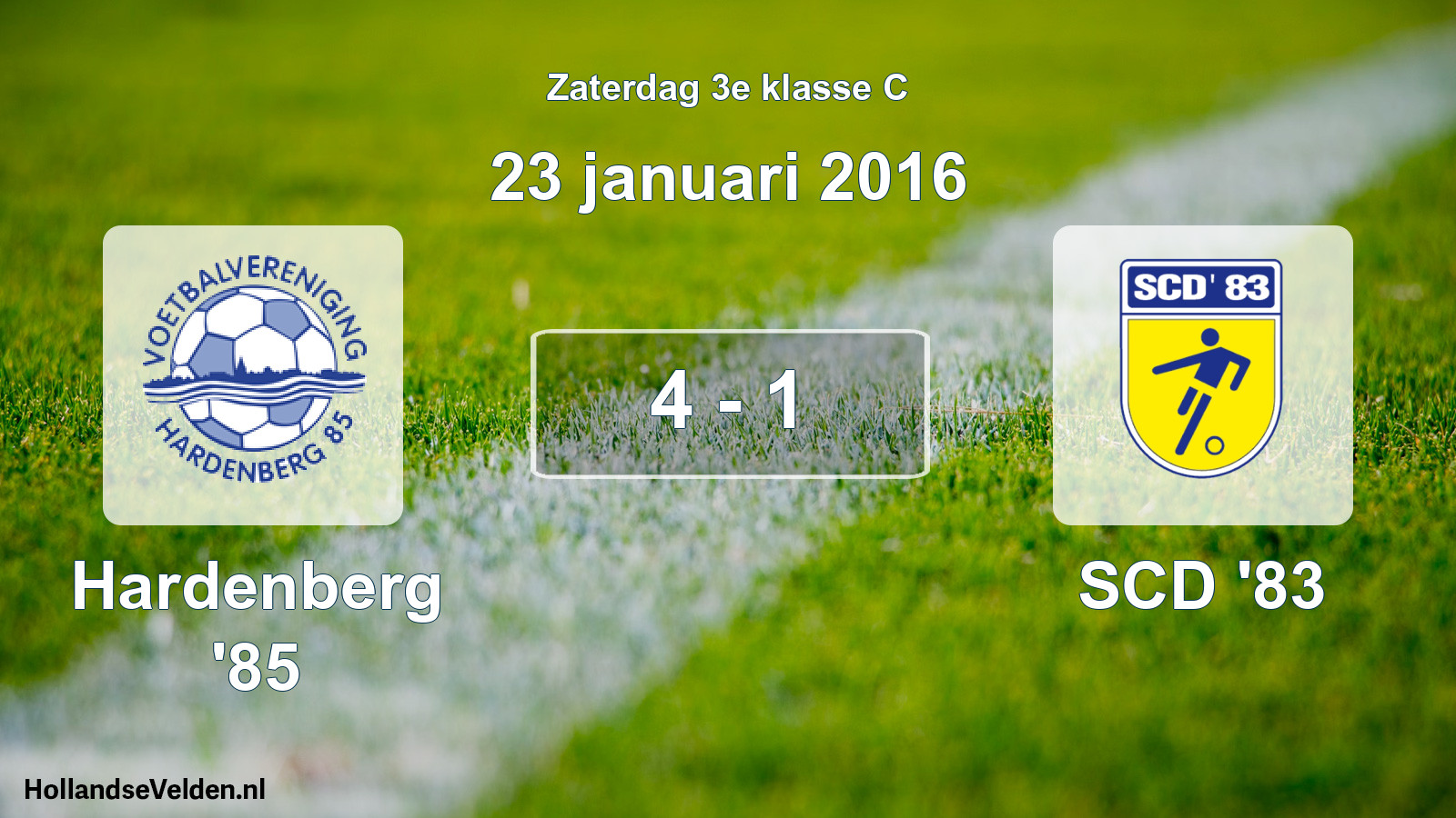 Total number of matches played: Hardenberg '85 - SCD '83 4 - 1 (23 January 2016)