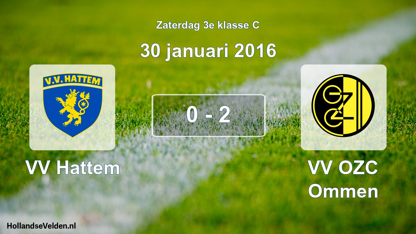 Total number of matches played: VV Hattem - VV OZC Ommen 0 - 2 (30 January 2016)