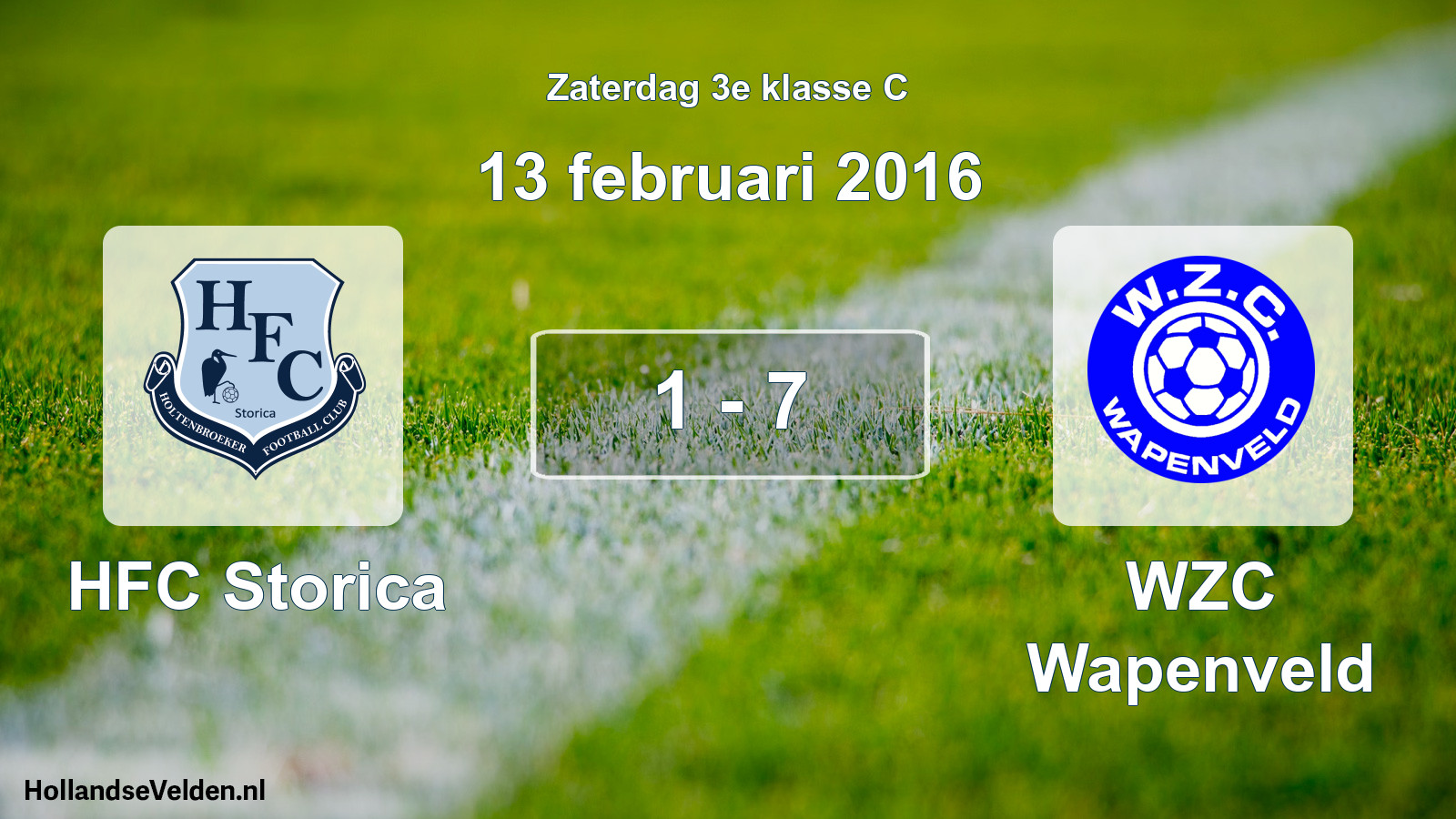 Total number of matches played: HFC Storica - WZC Wapenveld 1 - 7 (13 February 2016)