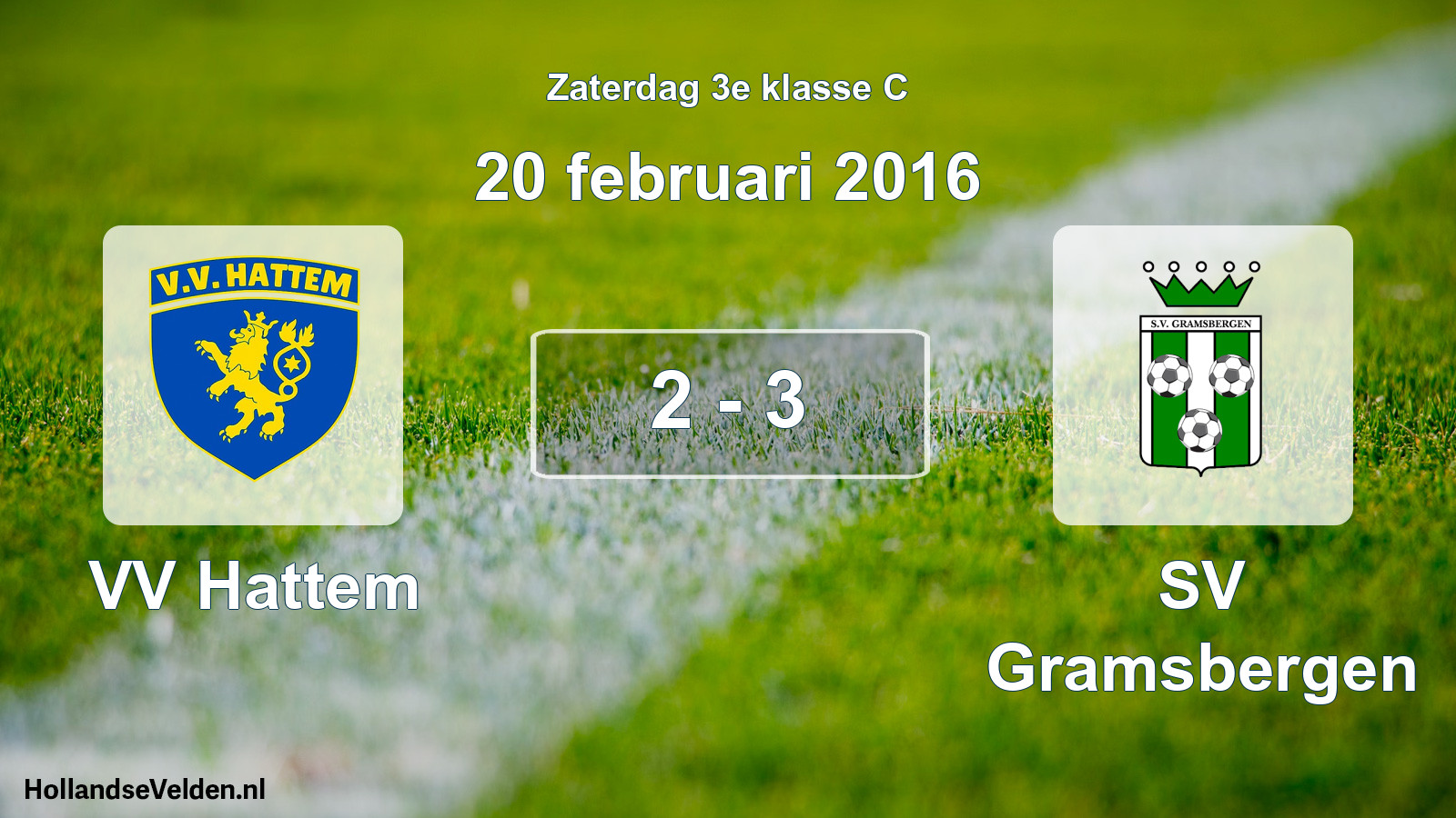Total number of matches played: VV Hattem - SV Gramsbergen 2 - 3 (20 February 2016)