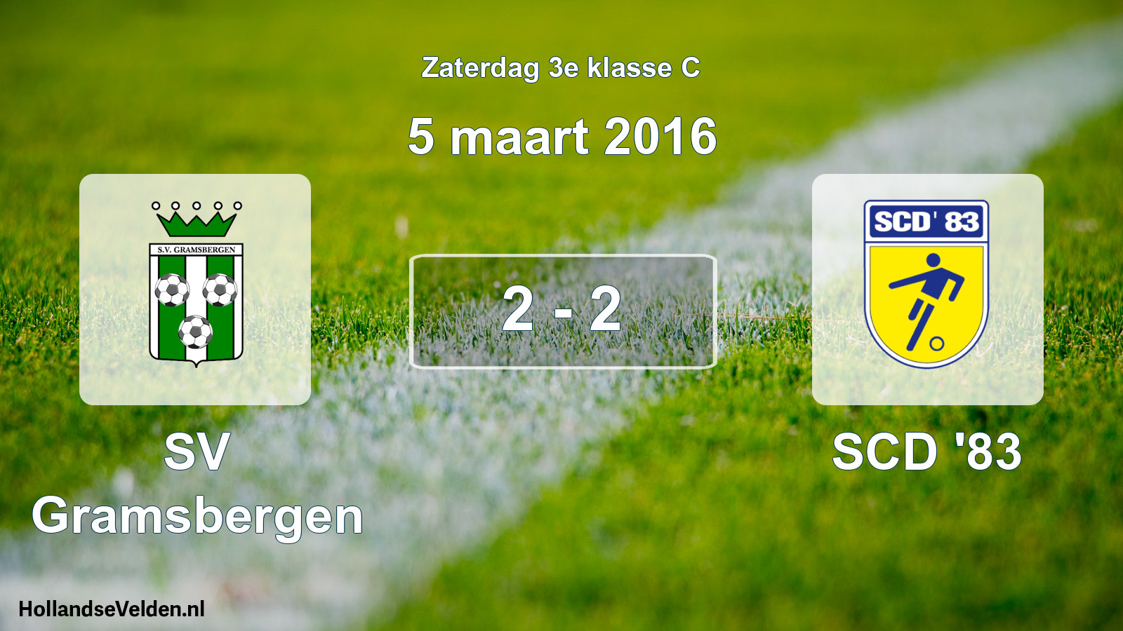 Total number of matches played: SV Gramsbergen - SCD '83 2 - 2 (5 March 2016)